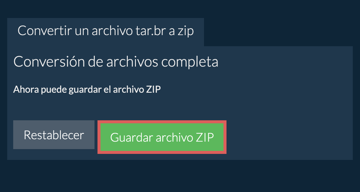 Guardar archivo zip