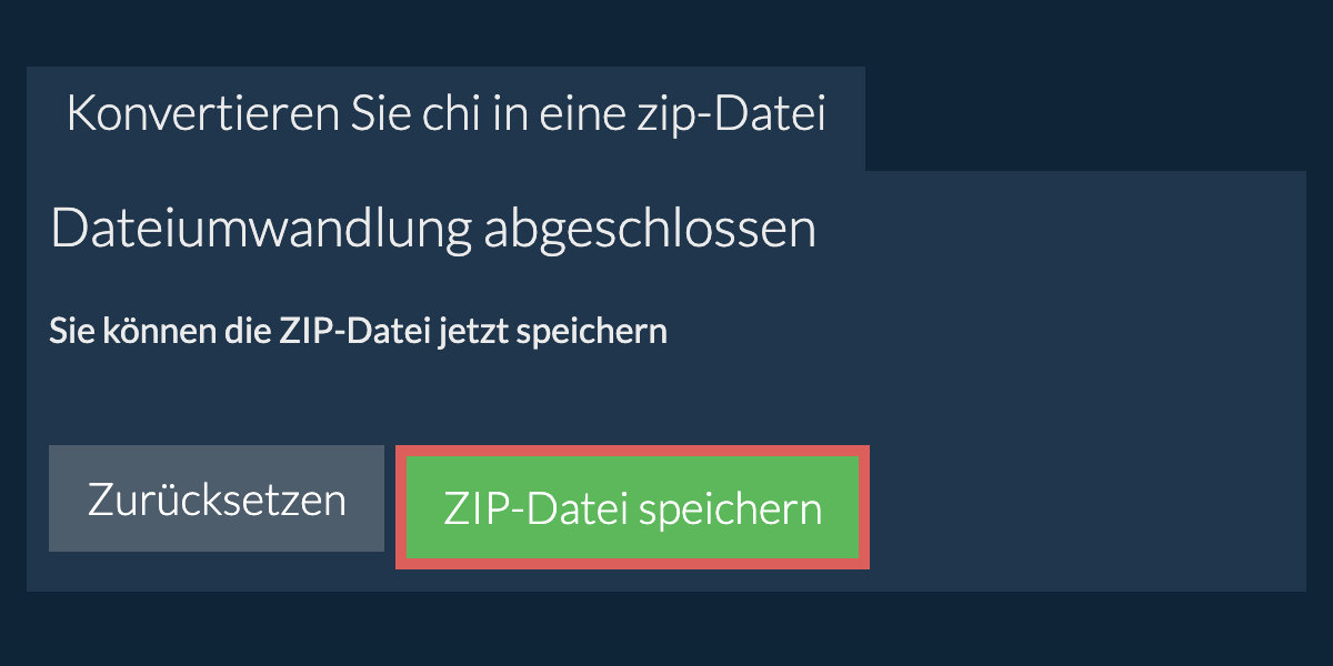 zip Datei speichern