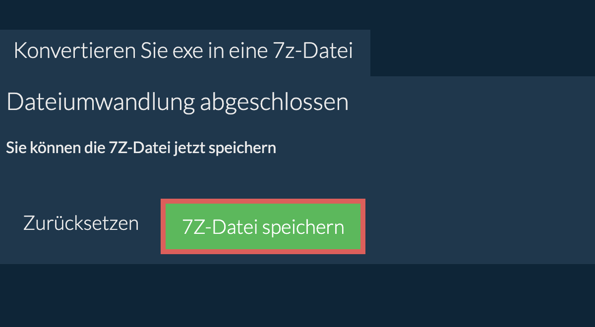 7z Datei speichern