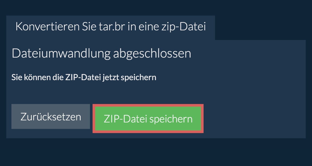 zip Datei speichern