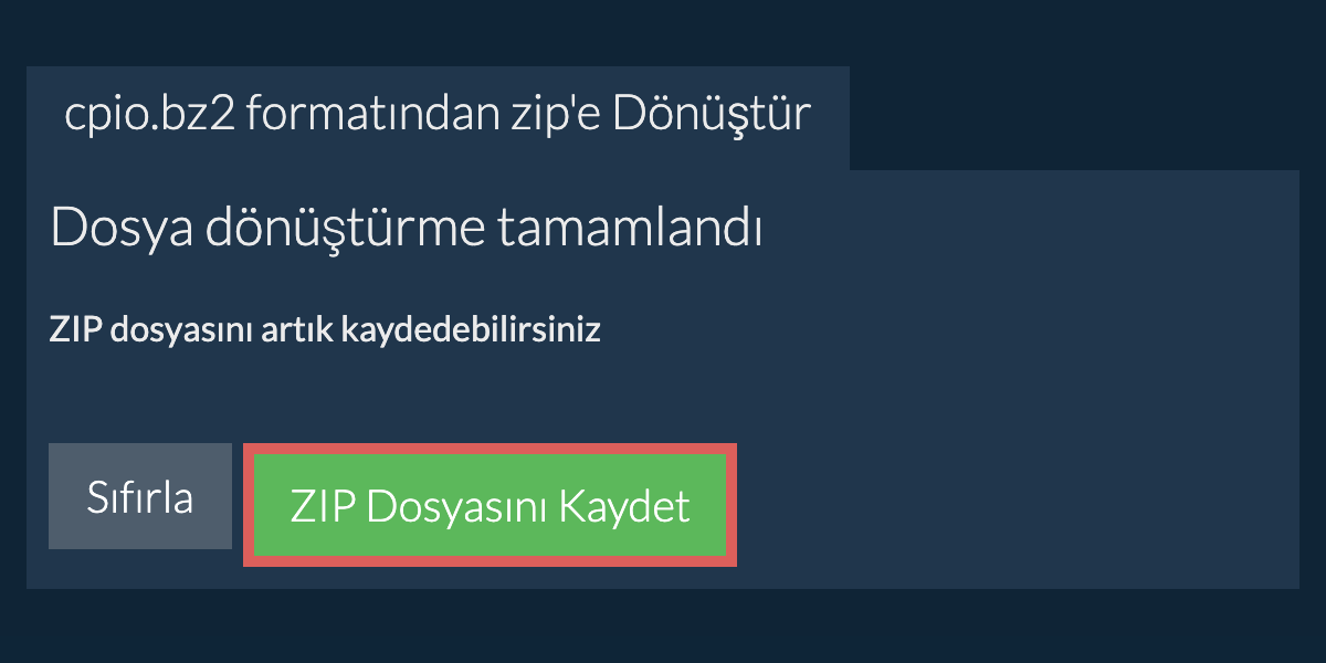 zip Dosyasını Kaydet