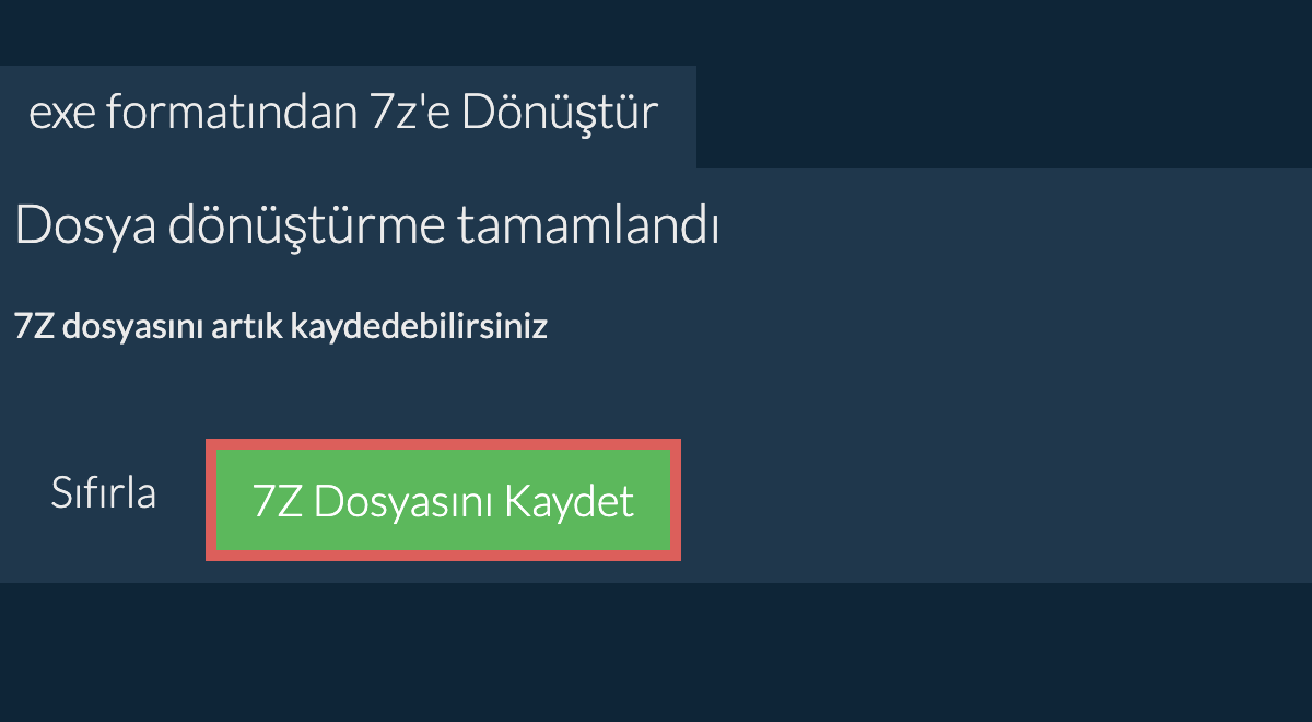 7z Dosyasını Kaydet