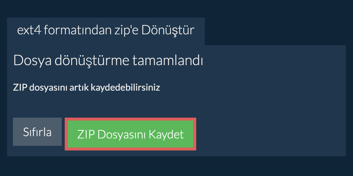 zip Dosyasını Kaydet