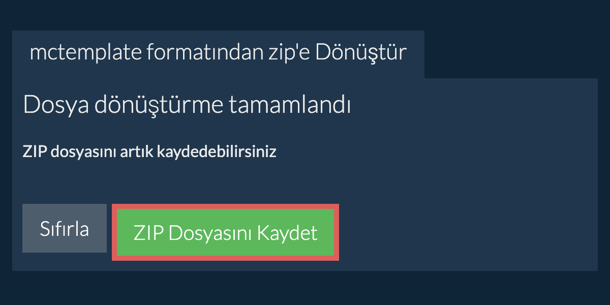 zip Dosyasını Kaydet