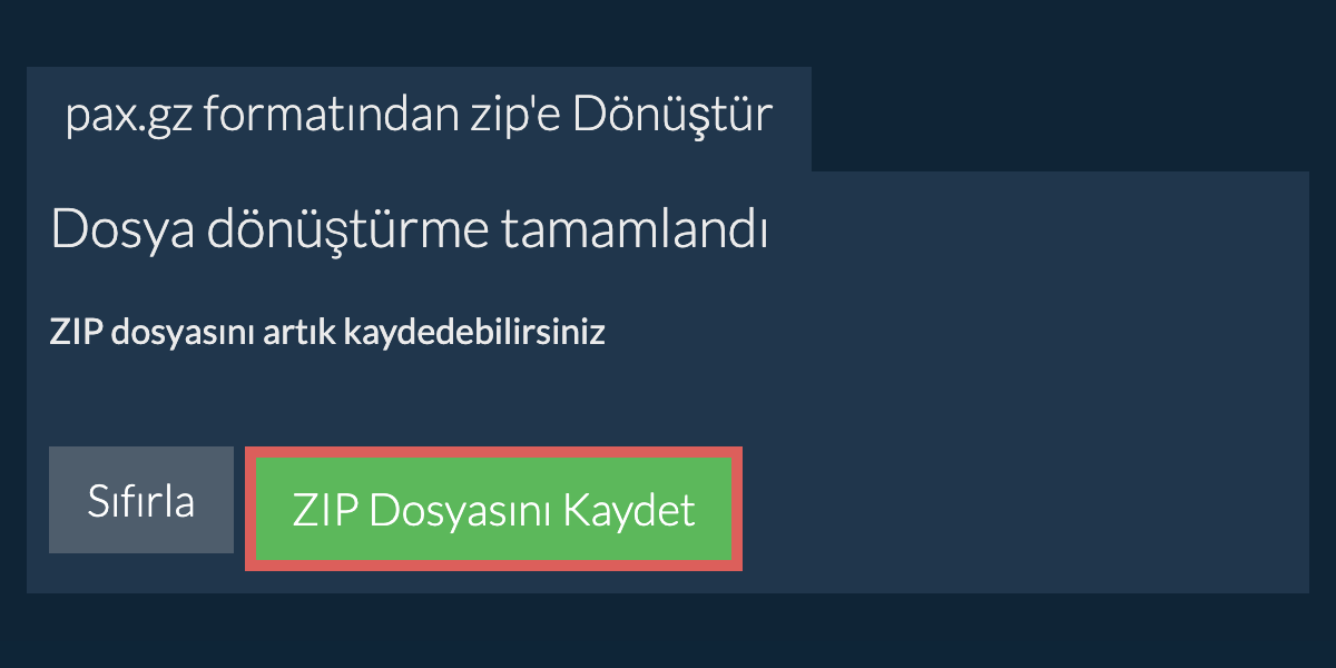 zip Dosyasını Kaydet