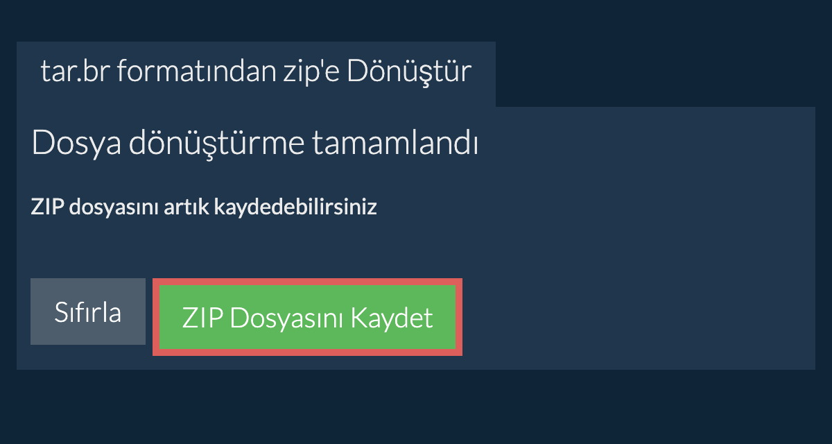 zip Dosyasını Kaydet