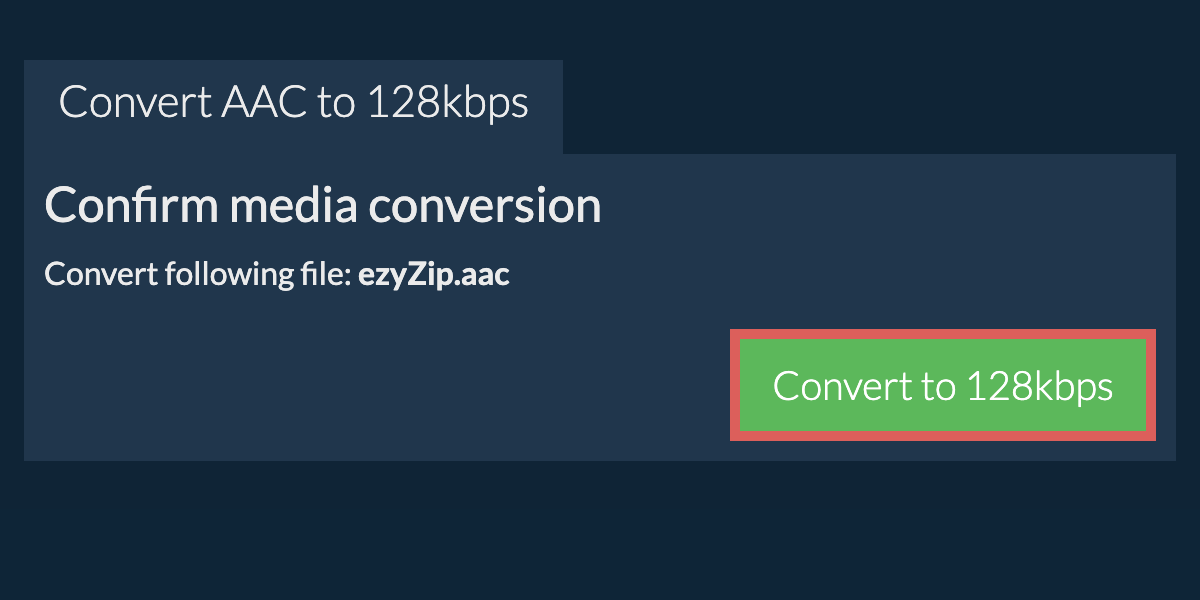 Convert aac to 128kbps