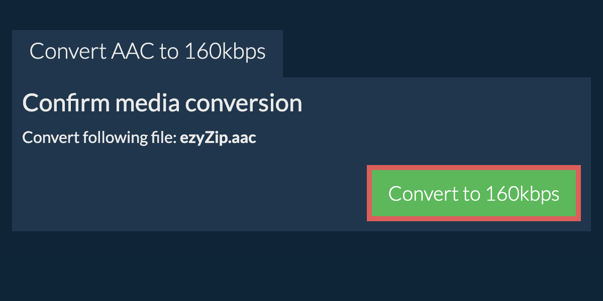 Convert aac to 160kbps