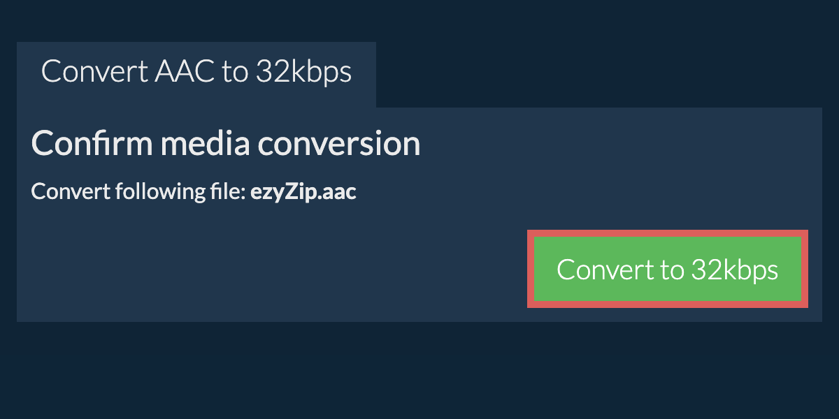 Convert aac to 32kbps