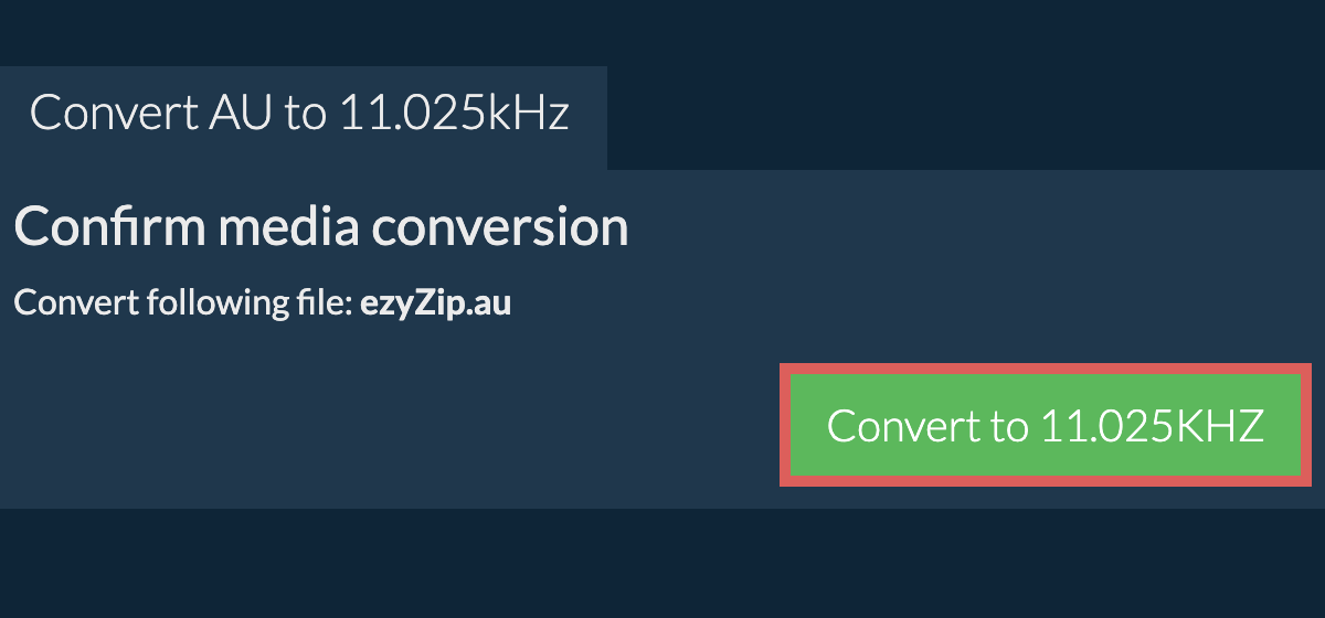 Convert au to 11.025kHz