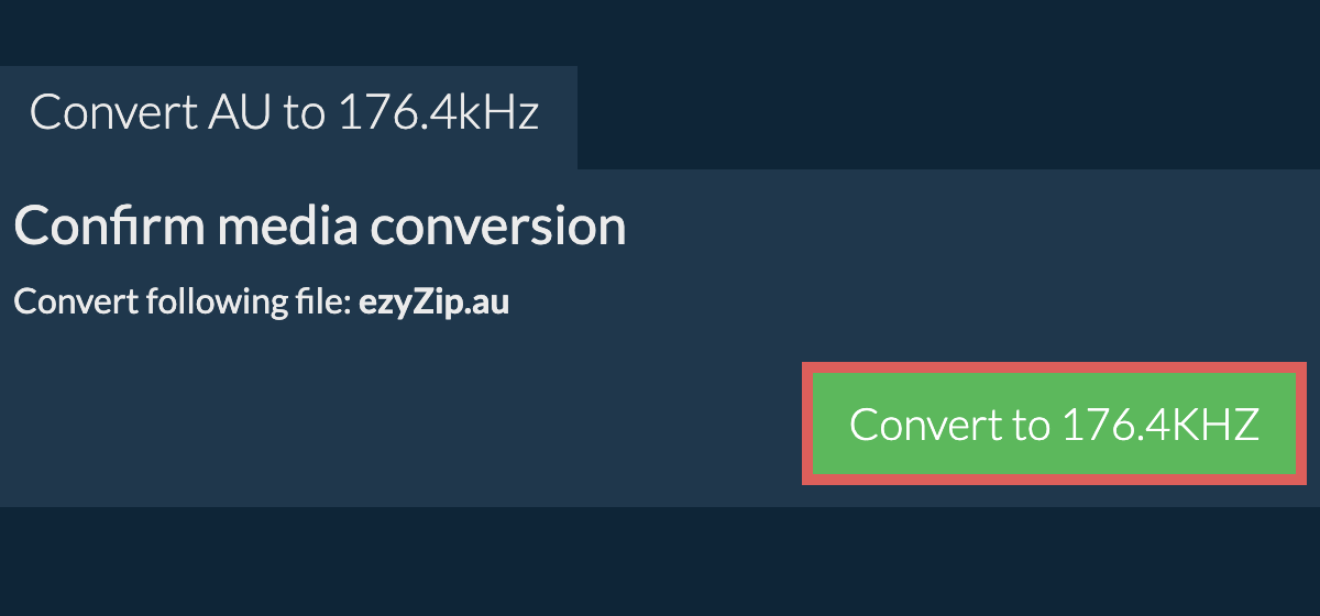 Convert au to 176.4kHz