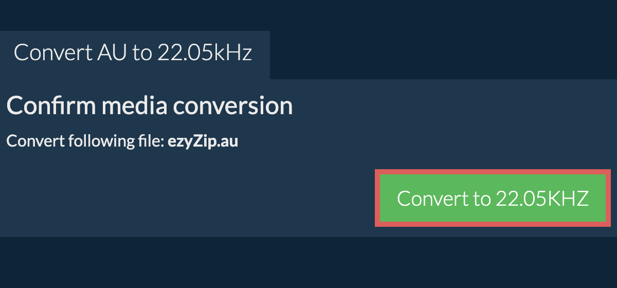 Convert au to 22.05kHz