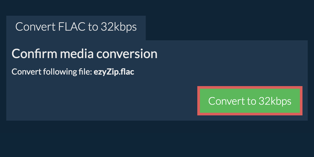 Convert flac to 32kbps