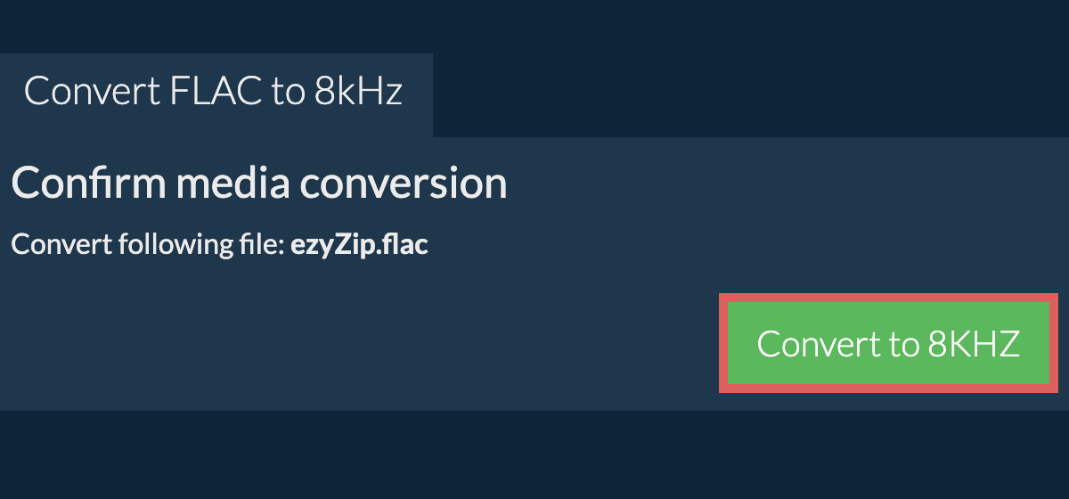 Convert flac to 8kHz