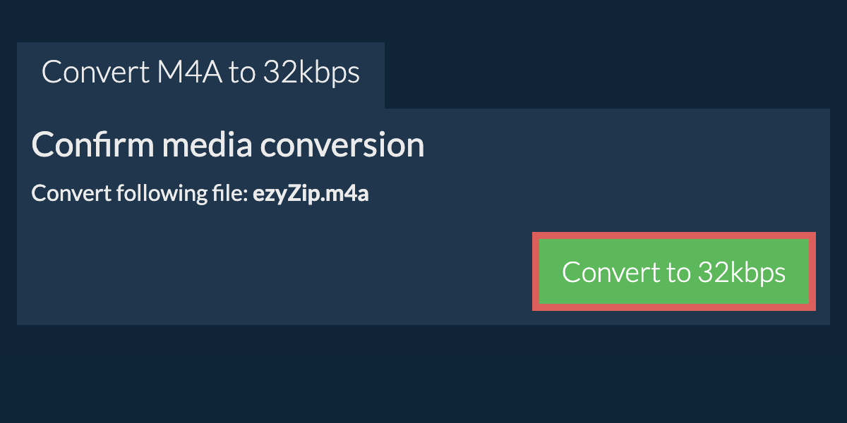 Convert m4a to 32kbps