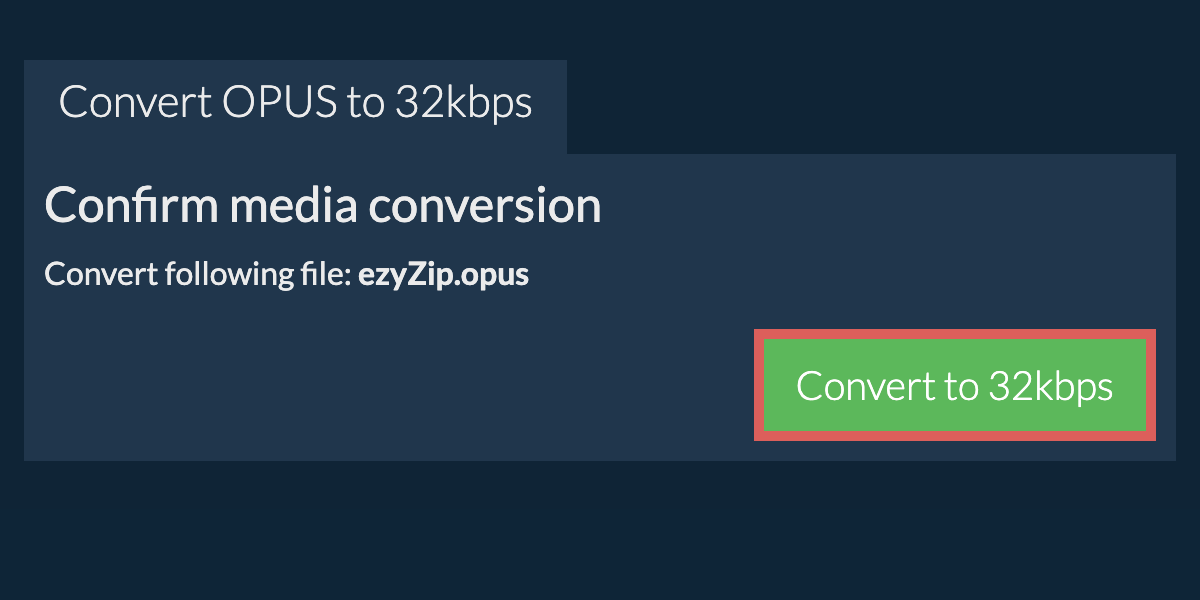 Convert opus to 32kbps