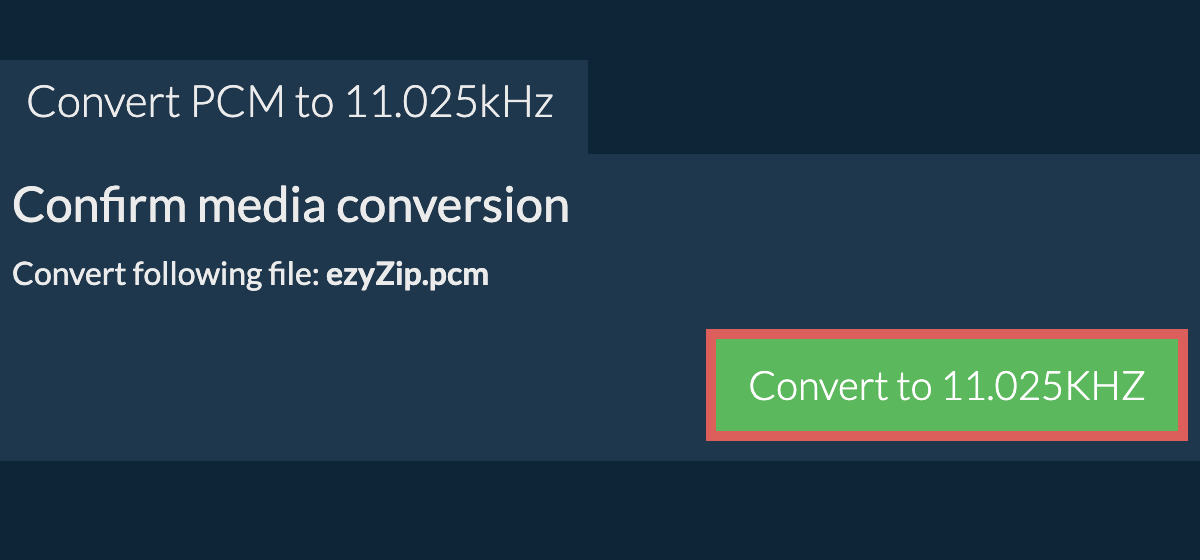 Convert pcm to 11.025kHz