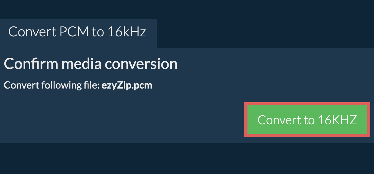 Convert pcm to 16kHz