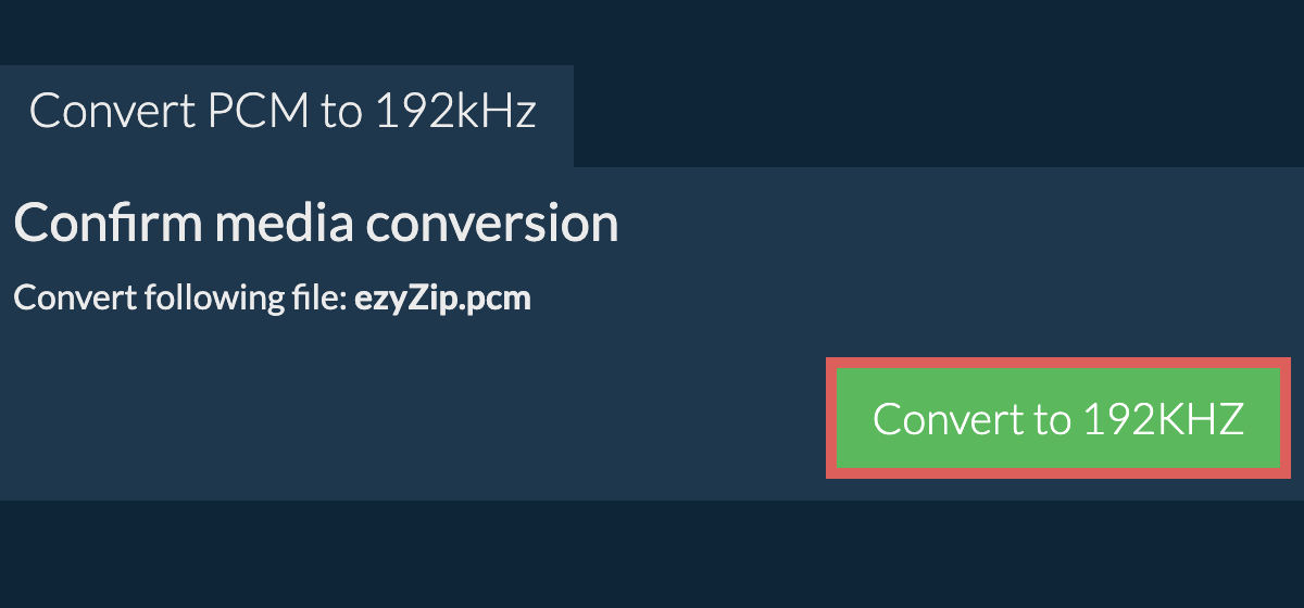 Convert pcm to 192kHz