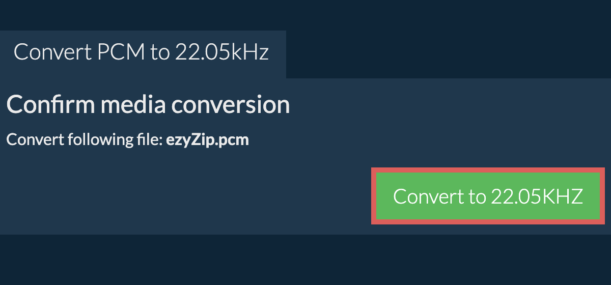 Convert pcm to 22.05kHz