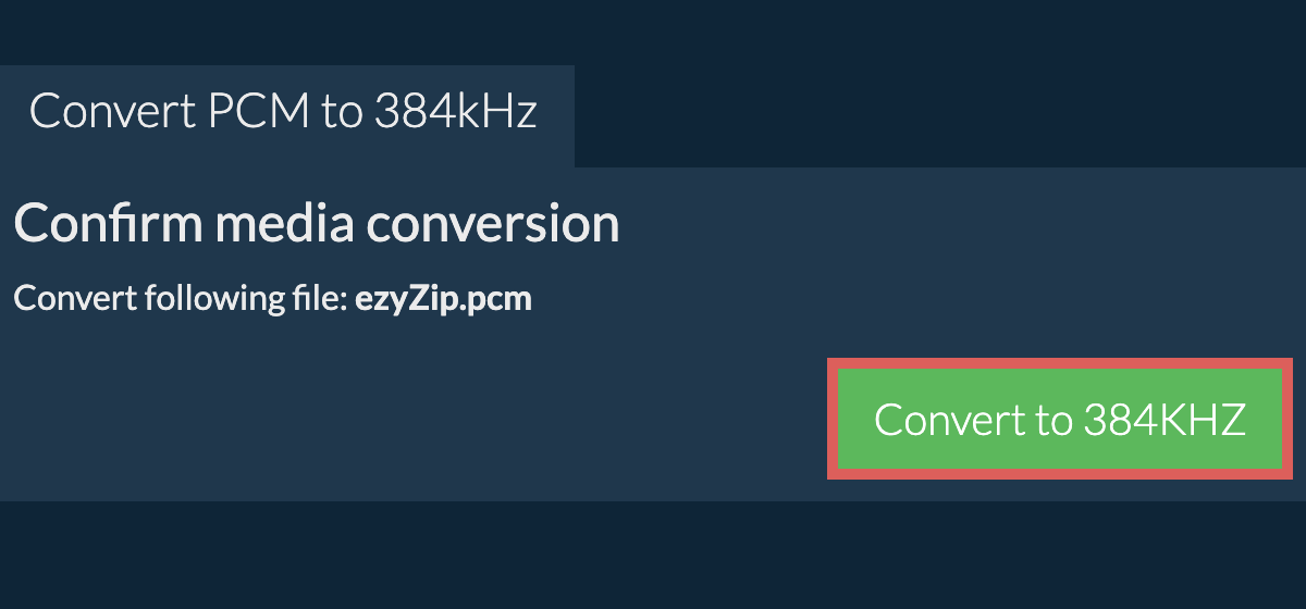 Convert pcm to 384kHz