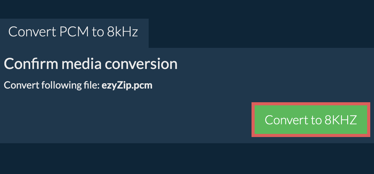 Convert pcm to 8kHz