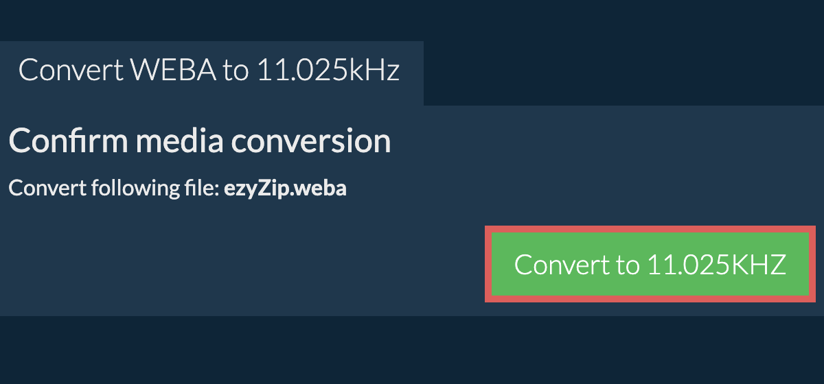 Convert weba to 11.025kHz