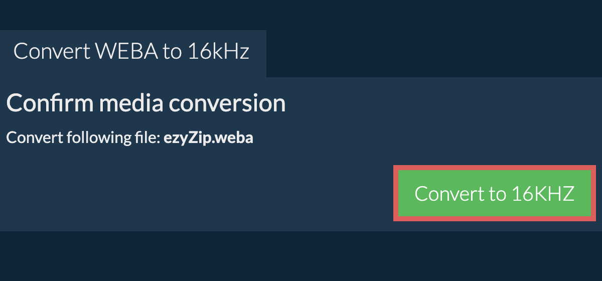 Convert weba to 16kHz