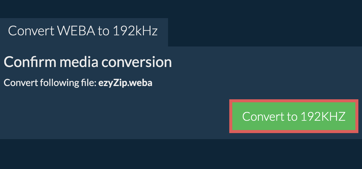 Convert weba to 192kHz