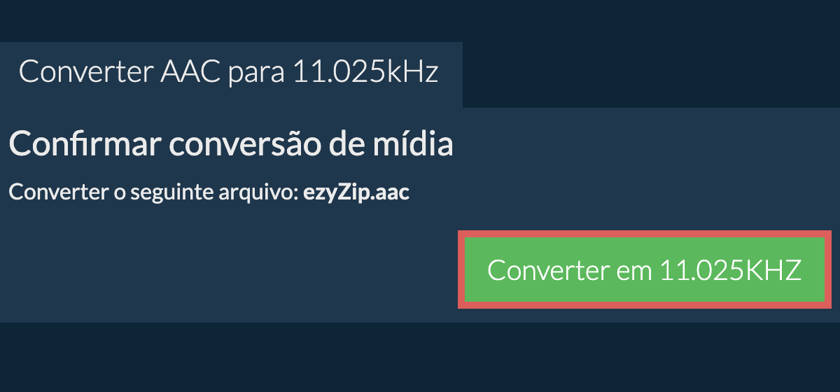 Converter aac para 11.025kHz