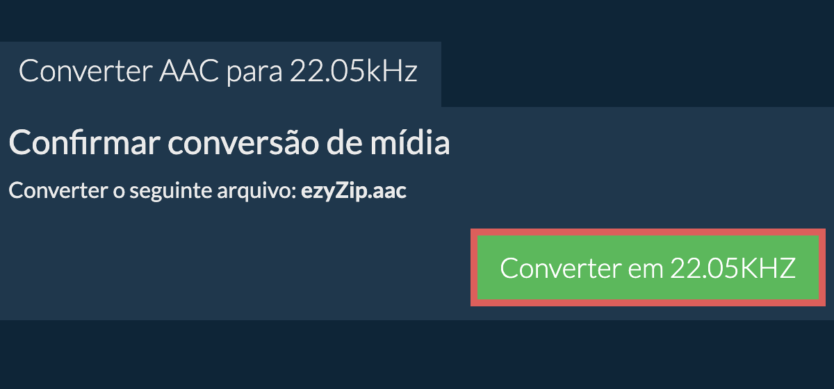 Converter aac para 22.05kHz