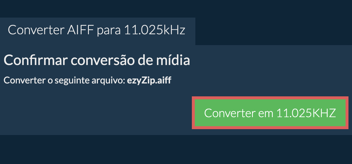 Converter aiff para 11.025kHz