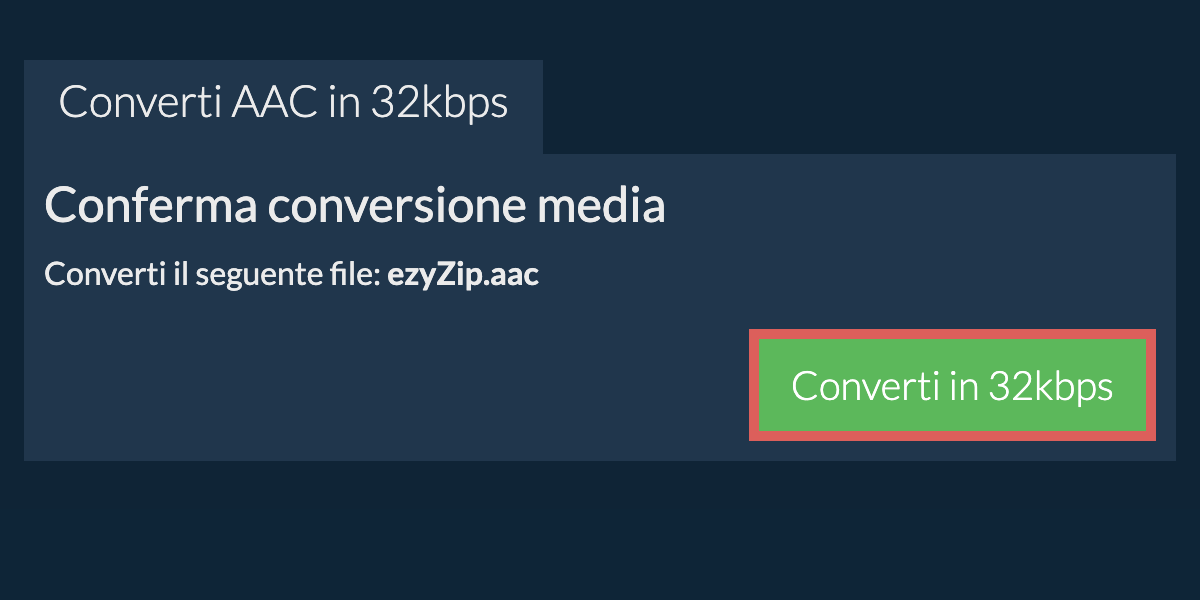 Converti aac in 32kbps