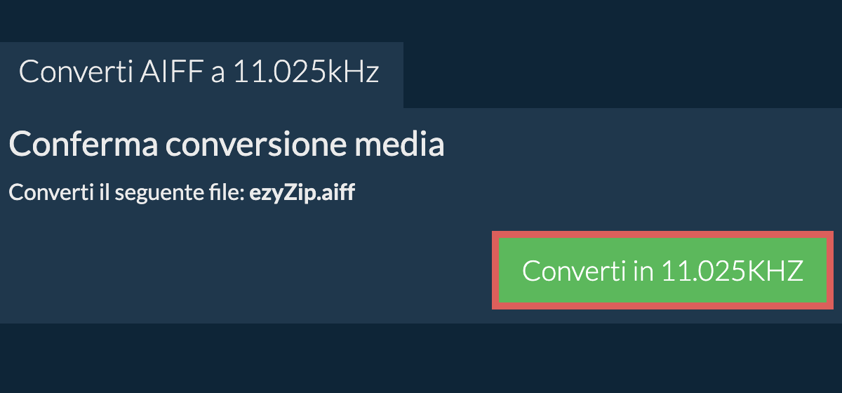 Converti aiff a 11.025kHz