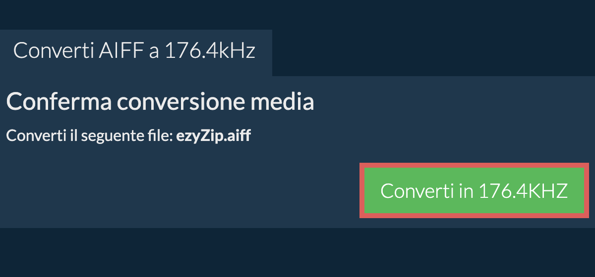 Converti aiff a 176.4kHz