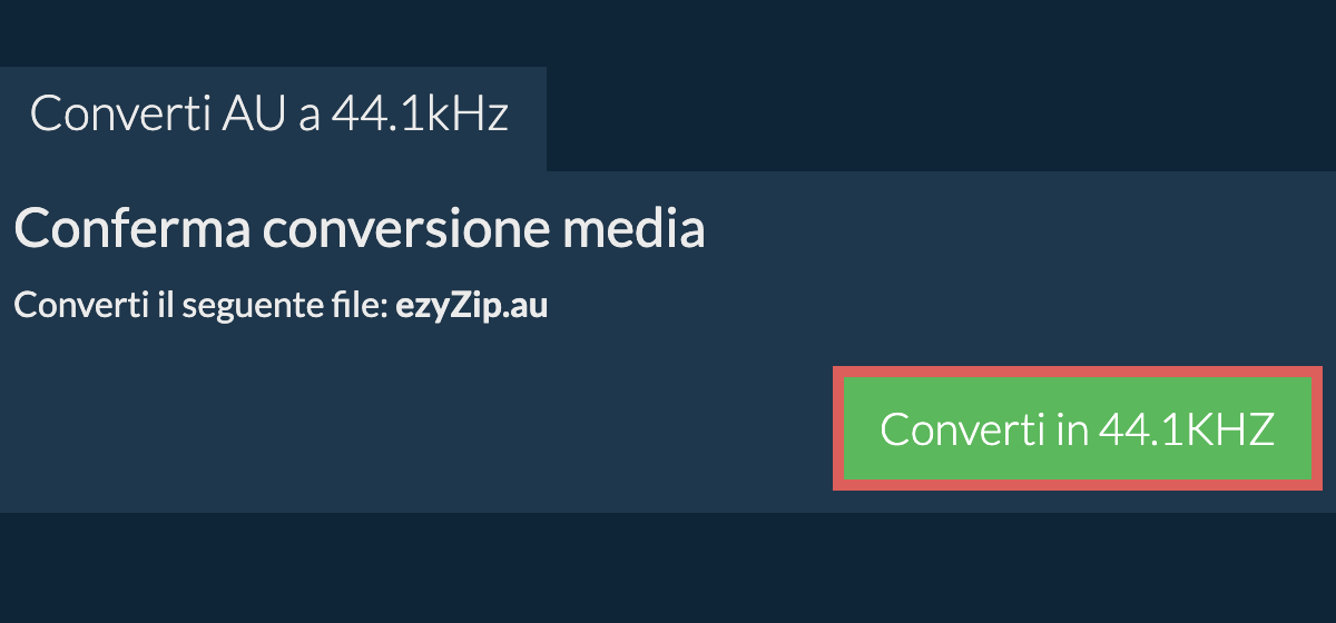 Converti au a 44.1kHz