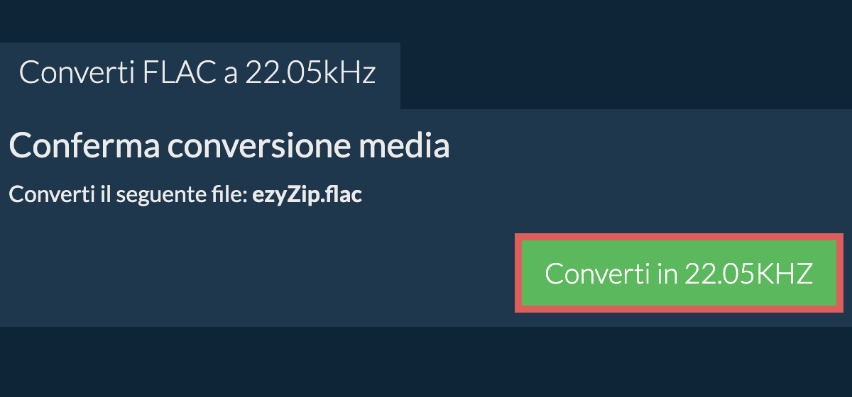 Converti flac a 22.05kHz