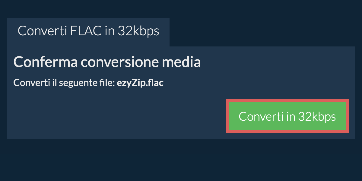 Converti flac in 32kbps