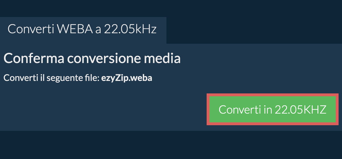 Converti weba a 22.05kHz