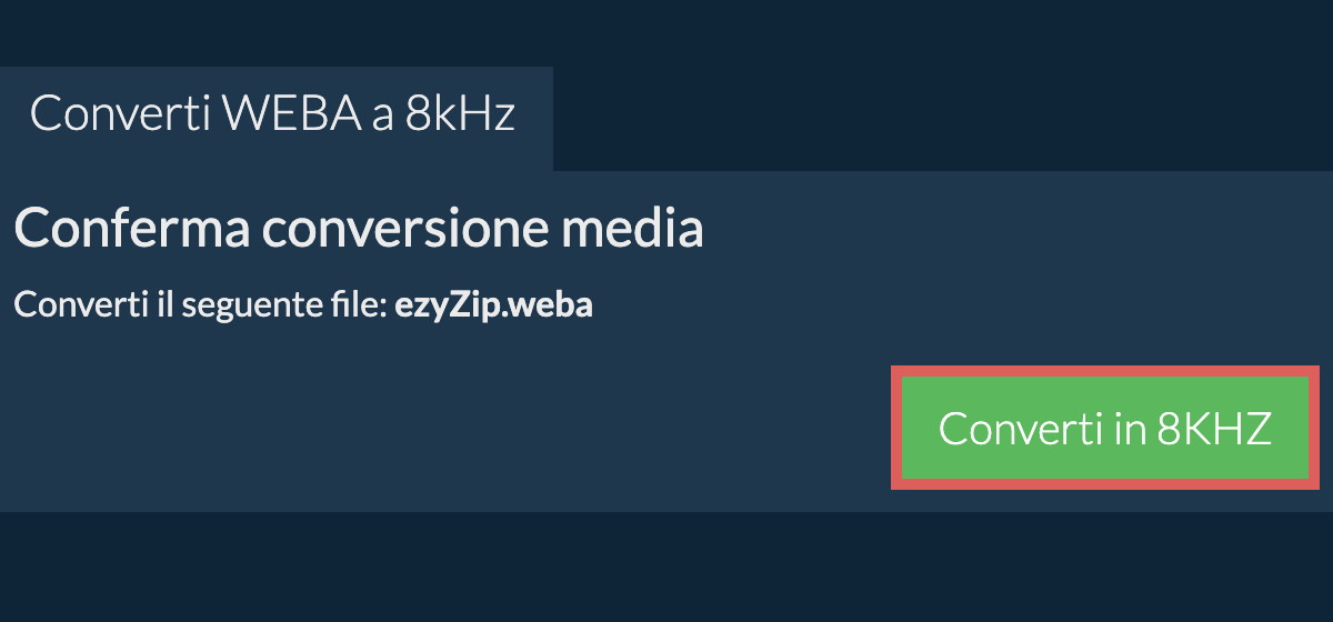 Converti weba a 8kHz