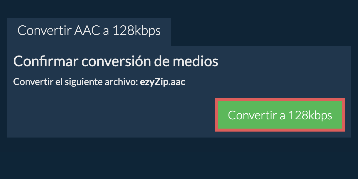 Convertir aac a 128kbps