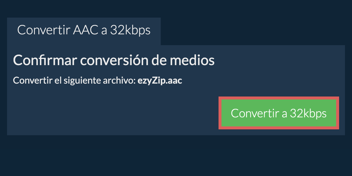 Convertir aac a 32kbps