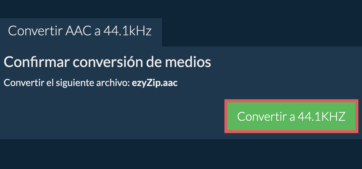 Convertir aac a 44.1kHz