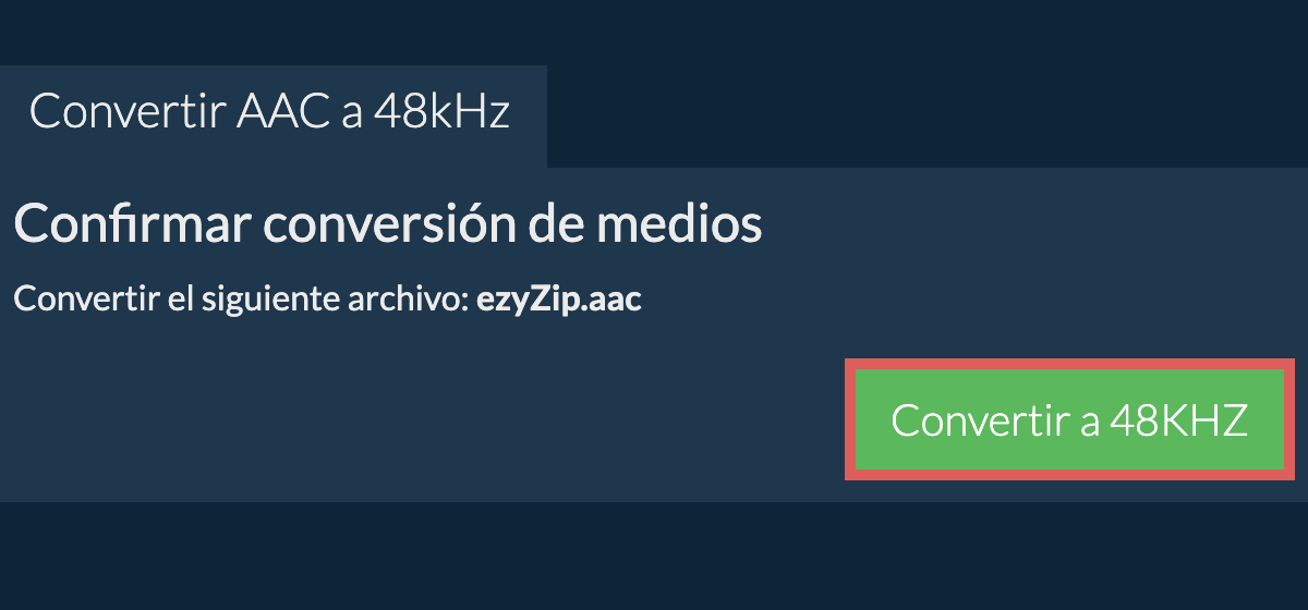 Convertir aac a 48kHz