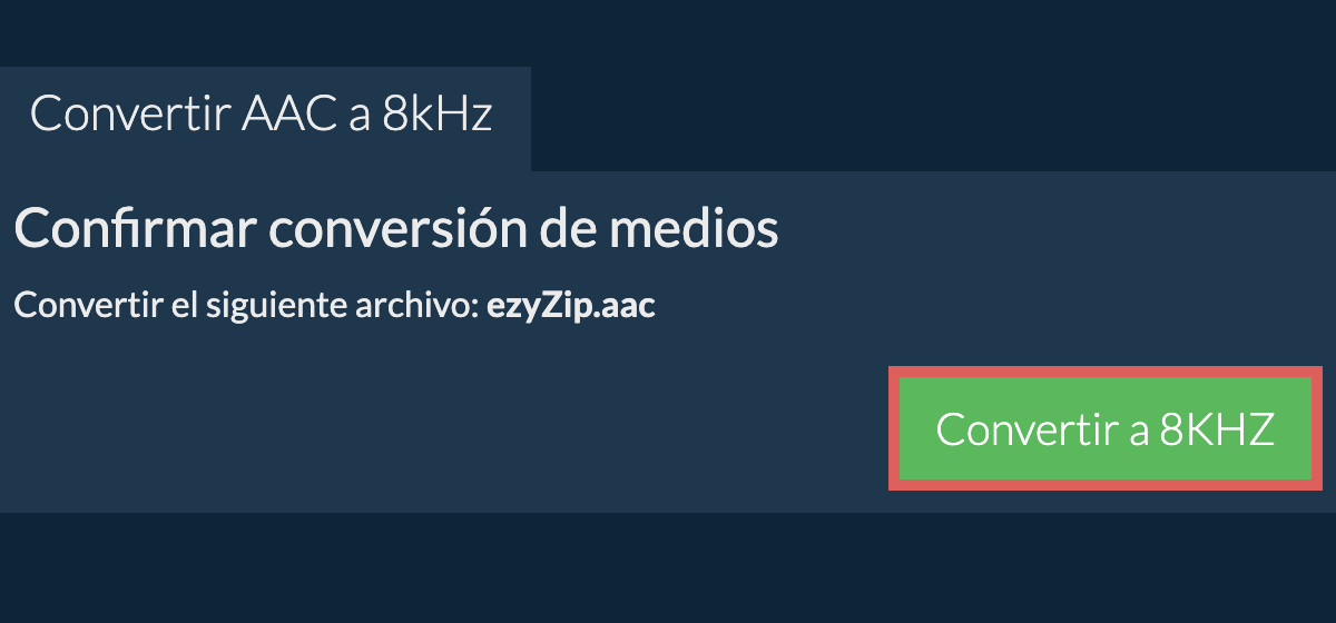 Convertir aac a 8kHz