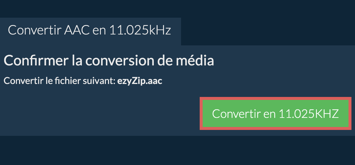 Convertir aac en 11.025kHz