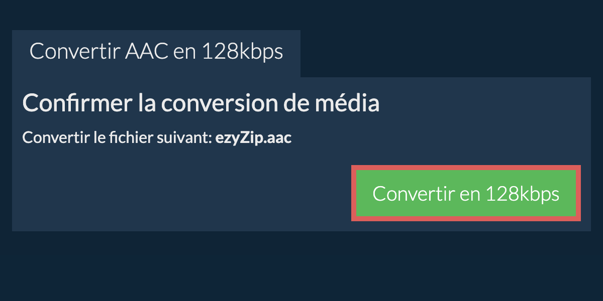 Convertir aac en 128kbps