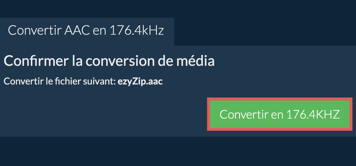 Convertir aac en 176.4kHz