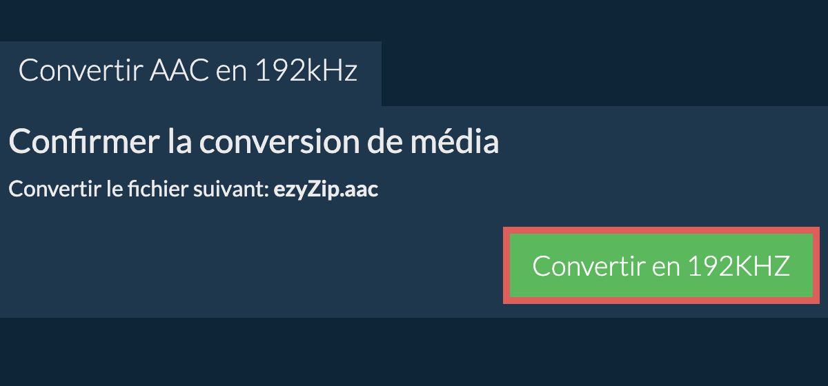 Convertir aac en 192kHz