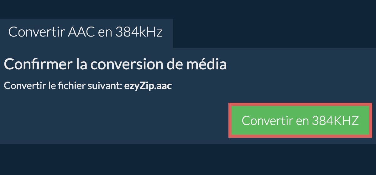 Convertir aac en 384kHz